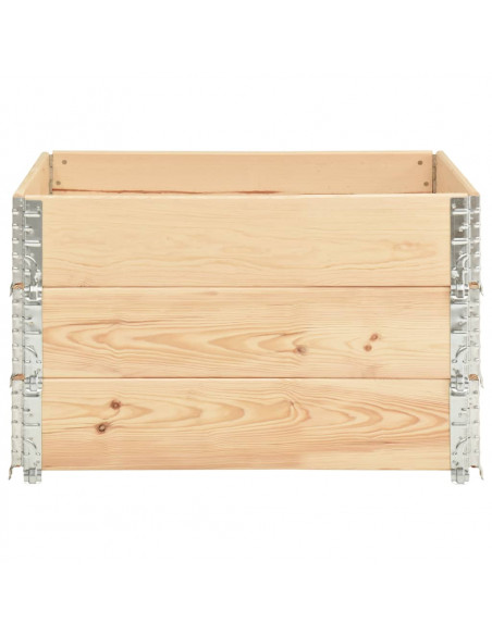 Collari per Pallet 3 pz 100x100 cm in Legno Massello di Pino