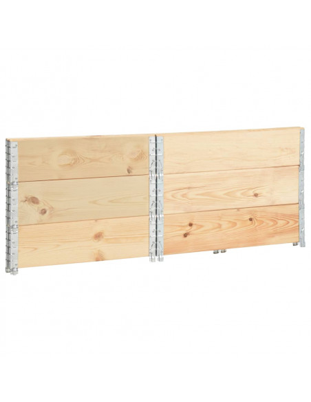 Collari per Pallet 3 pz 100x100 cm in Legno Massello di Pino