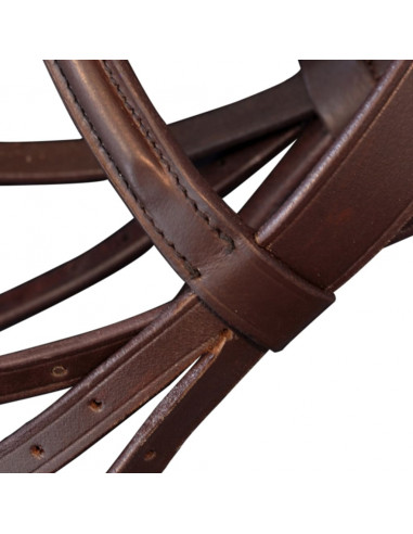 Briglie in Pelle con Redini e Morso Marrone per Pony