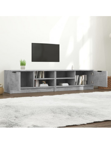 Mobili TV 2 pz Grigio Cemento 80x35x36,5cm in Legno Multistrato