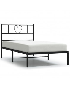 Giroletto con Testiera in Metallo Nero 90x190 cm