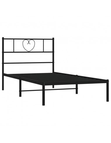 Giroletto con Testiera in Metallo Nero 90x190 cm