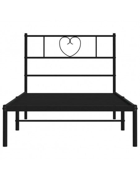 Giroletto con Testiera in Metallo Nero 90x190 cm