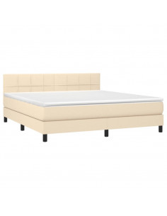 Giroletto a Molle con Materasso Crema 180x200 cm in Tessuto 2