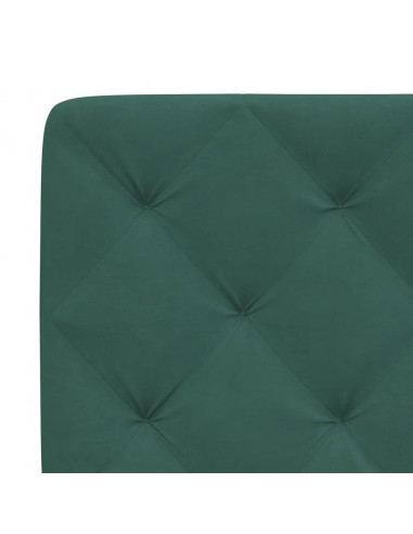 Letto con Materasso Verde Scuro 140x200 cm in Velluto