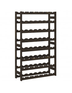 Portabottiglie per 56 Bottiglie Nero Legno Massello di Pino