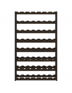 Portabottiglie per 56 Bottiglie Nero Legno Massello di Pino 2