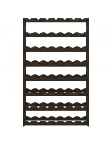 Portabottiglie per 56 Bottiglie Nero Legno Massello di Pino