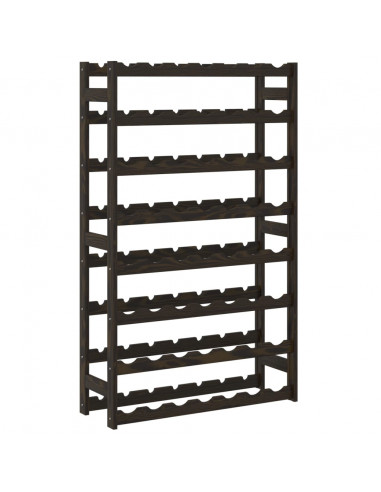 Portabottiglie per 56 Bottiglie Nero Legno Massello di Pino