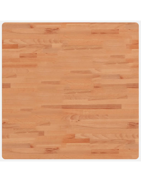 Piano per Tavolo 80x80x4 cm Quadrato Legno Massello di Faggio