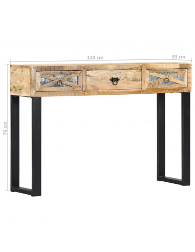 Consolle 110x30x76 cm in Legno Massello di Mango