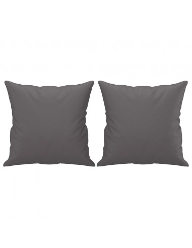 Divano a 2 Posti con Cuscini Grigio 120 cm in Similpelle