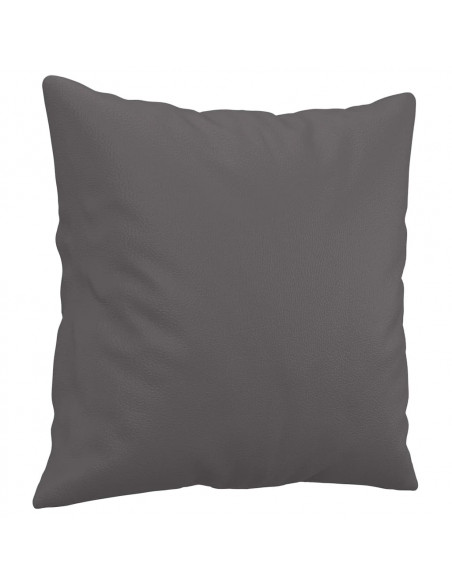 Divano a 2 Posti con Cuscini Grigio 120 cm in Similpelle