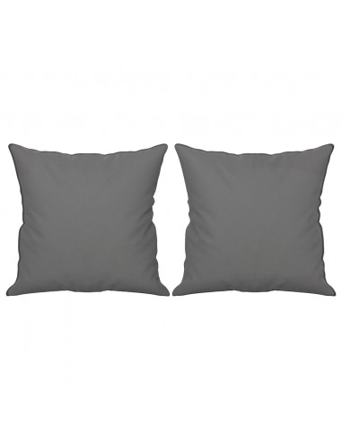 Divano 2 Posti Cuscini Grigio Scuro 120 cm Tessuto Microfibra