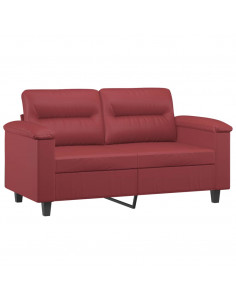 Divano a 2 Posti Rosso Vino 120 cm in Similpelle