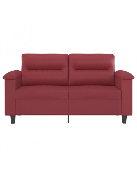 Divano a 2 Posti Rosso Vino 120 cm in Similpelle