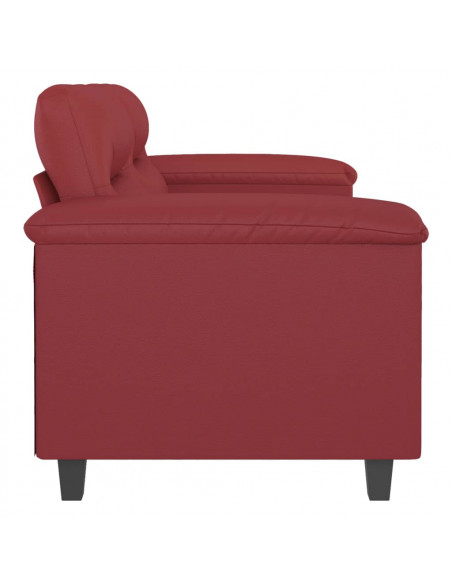 Divano a 2 Posti Rosso Vino 120 cm in Similpelle