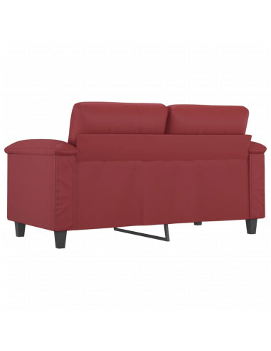 Divano a 2 Posti Rosso Vino 120 cm in Similpelle