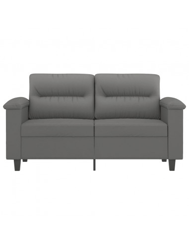 Divano a 2 Posti Grigio Scuro 120 cm in Tessuto Microfibra