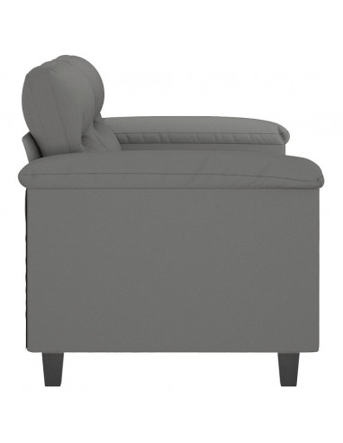 Divano a 2 Posti Grigio Scuro 120 cm in Tessuto Microfibra