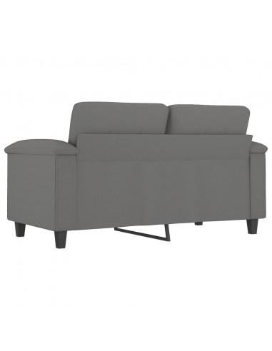 Divano a 2 Posti Grigio Scuro 120 cm in Tessuto Microfibra