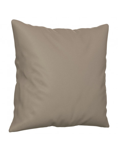 Divano a 2 Posti con Cuscini Tortora 140 cm Tessuto Microfibra