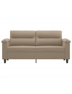 Divano a 2 Posti Tortora 140 cm in Tessuto Microfibra 2