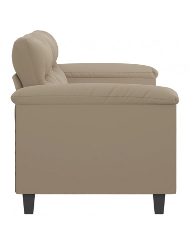 Divano a 2 Posti Tortora 140 cm in Tessuto Microfibra