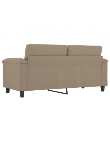 Divano a 2 Posti Tortora 140 cm in Tessuto Microfibra