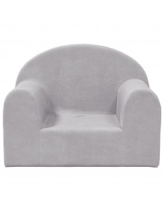 Divano per Bambini Grigio Chiaro in Morbido Peluche 2