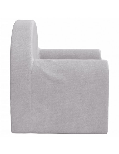 Divano per Bambini Grigio Chiaro in Morbido Peluche