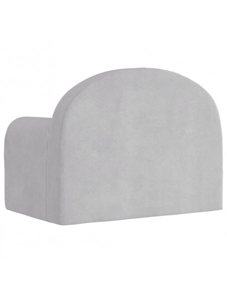 Divano per Bambini Grigio Chiaro in Morbido Peluche