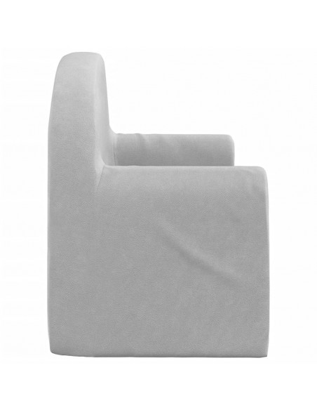 Divano per Bambini a 2 Posti Grigio Chiaro in Morbido Peluche