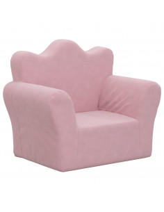 Divano per Bambini Rosa in Morbido Peluche