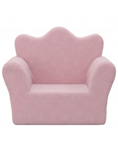 Divano per Bambini Rosa in Morbido Peluche 2