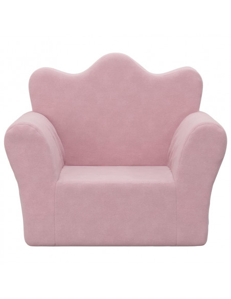Divano per Bambini Rosa in Morbido Peluche