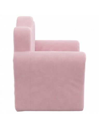 Divano per Bambini Rosa in Morbido Peluche