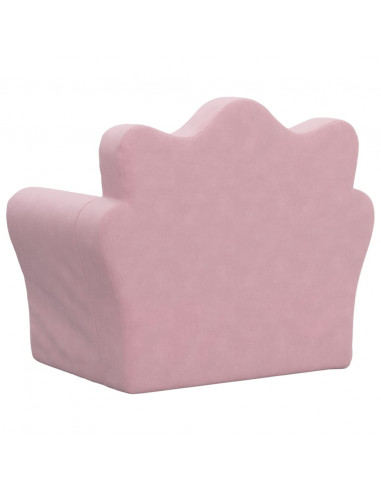 Divano per Bambini Rosa in Morbido Peluche