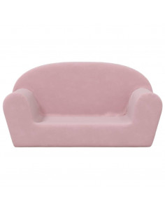 Divano per Bambini a 2 Posti Rosa in Morbido Peluche 2