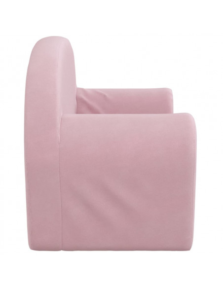 Divano per Bambini a 2 Posti Rosa in Morbido Peluche