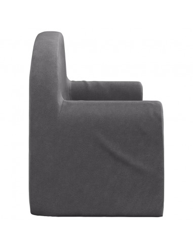 Divano per Bambini a 2 Posti Antracite in Morbido Peluche