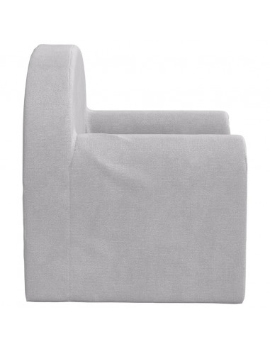 Divano Letto per Bambini Grigio Chiaro in Morbido Peluche