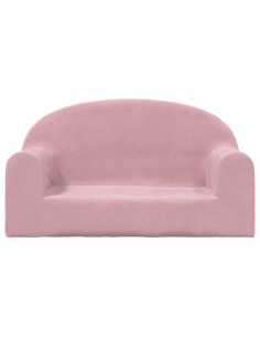 Divano per Bambini a 2 Posti Rosa in Morbido Peluche 2