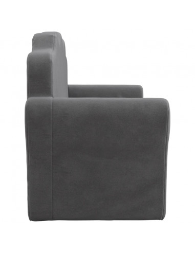 Divano per Bambini a 2 Posti Antracite in Morbido Peluche