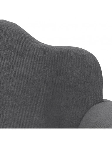 Divano per Bambini a 2 Posti Antracite in Morbido Peluche