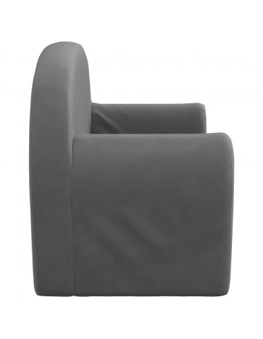 Divano per Bambini a 2 Posti Antracite in Morbido Peluche