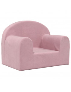 Divano per Bambini Rosa in Morbido Peluche