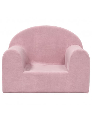 Divano per Bambini Rosa in Morbido Peluche