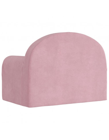 Divano per Bambini Rosa in Morbido Peluche