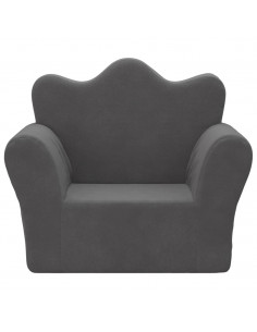 Divano per Bambini Antracite in Morbido Peluche 2